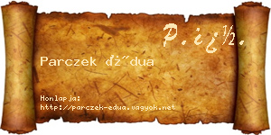 Parczek Édua névjegykártya